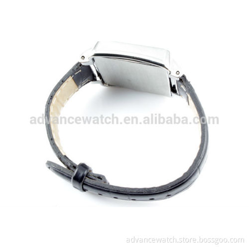 Unique Leather Band Square Dial Quartz Wrist Watch
